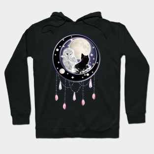 A CAT AND AN OWL MOONLIT DREAMS Hoodie